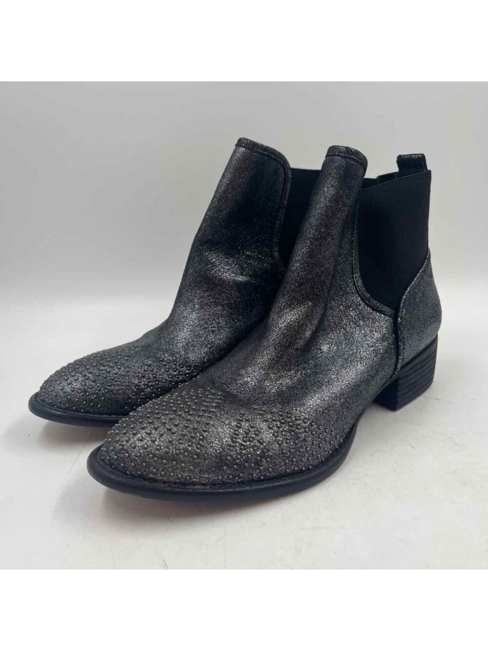 Donald J Pliner Leather Studded Women's Shoe Size 7.5 Black Shimmer Boots